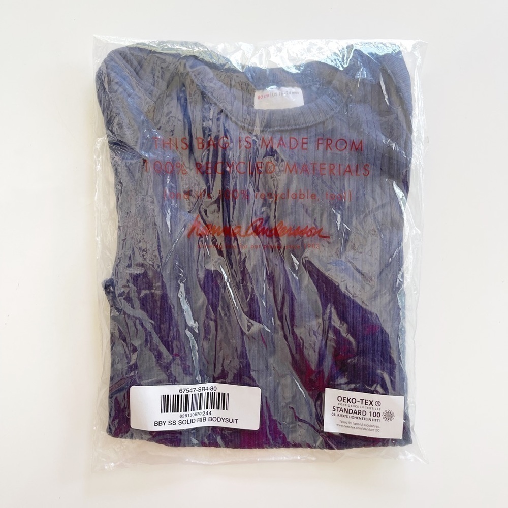 Hanna Andersson Baby Cotton Rib Short Sleeve Bodysuit - 18-24mo - Picture 2 of 4